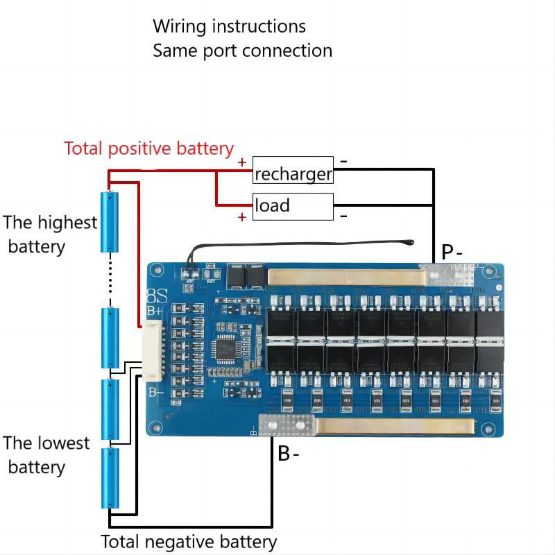 8 Serisi Lityum Demir Fosfat Pil Koruma Kartı 24V 40A 50A 60A Çevrimiçi PCB Üretimi
